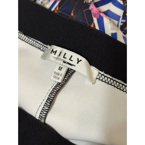 Milly Abstract Print Pencil Skirt M Multicolor Bodycon Summer Colorful EUC - Picture 4 of 6